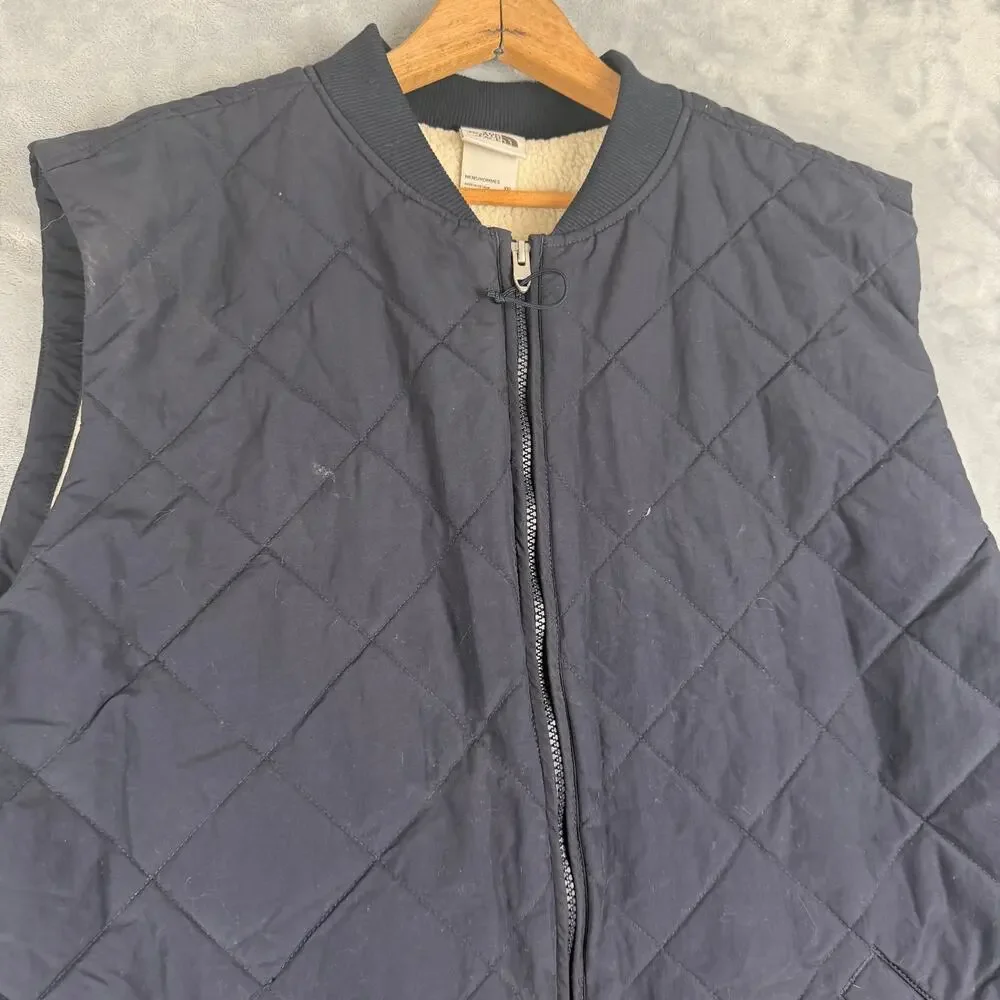 The North Face Cuchillo Vest Mens XXL‎ Navy Blue Quilted Insulated Sherpa Lined